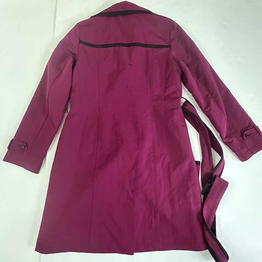 Apostrophe Magenta Trench Coat with Black Trim - Picture 2 of 5